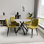 Avesta Grey & 4 Vernon Yellow Dining Set