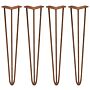 4 X 28" Hairpin Legs - 3 Prong - 12mm - Antique Copper