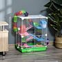 Pawhut 5 Tier Hamster Cage Carrier Habitat Small Animal House With Exercise Wheels Tunnel Tube Water Bottle Dishes House Ladder For Dwarf Mice, Green