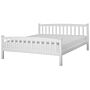 Double Bed Frame White Pine Wood 180 X 200 Cm Super King Size Slatted