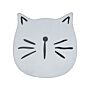 Kids Rug Grey Polyester ⌀ 100 Cm Playroom Mat Animal Cat Print