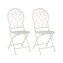 Garden Bistro Chairs White Metal Distressed Effect Chairs