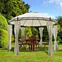 Vidaxl Round Gazebo With Curtains 3.5 X 2.7 M