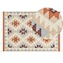 Kilim Area Rug Multicolour Cotton 160 X 230 Cm Reversible Geometric Pattern Rectangular