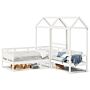 Vidaxl Day Bed And Bench Set With Roof White 90x190 Cm Solid Wood Pine