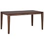 Dining Table Dark Wood Veneer 160 X 90 Cm Rectangular