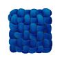 Knot Cushion Blue Velvet 30 X 30 Cm Tied-up Plushy Square Decorative