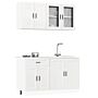 Vidaxl 4 Piece Kitchen Cabinet Set Kalmar High Gloss White Engineered Wood