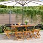 Vidaxl Folding Garden Chairs 8 Pcs Black Poly Rattan And Solid Wood