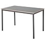 Homcom 120cm Minimalistic Dining Table W/ Steel Frame Foot Pads Simple Rectangle Style Home Dining Working Display Grey