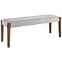 Hallway Bench Dark Wood Grey Upholstered Seat Polyester Cushion Rectangular Retro Classic Design