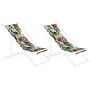 Set Of 2 Sun Lounger Replacement Fabrics Toucan Pattern Polyester Sling Hammock