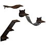 Pawhut 3pcs Wall-mounted Cats Shelves, Cat Climbing Shelf Set, Kitten Activity Center With Jumping Platforms, Ladders, Coffee Brown