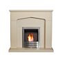 Adam Cotswold Fireplace In Stone Effect With Colorado Bio Ethanol Fire Brushed Steel, 48 Inch