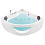 Corner Whirlpool Bath White Sanitary Acrylic With Led Lights 10 Massage Jets 146 X 146 Cm