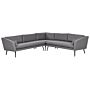 Outdoor Corner Sofa Grey Polyester Upholstery 5 Seater Garden Couch Uv Water Resistant