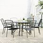 Vidaxl Stackable Garden Chair Set 7 Pcs Anthracite Powder-coated Steel