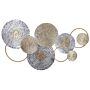 Wall Decor Gold And Silver Iron 110 X 60 Cm Metal Sculpture Art Circles Nature Modern Glam Accessory