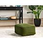 Pouffe Dark Green Corduroy Eps Beads Filling Solid Pattern Square Boho Modern Fabric Footstool