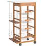 Homcom Rolling Kitchen Cart, Utility Storage Cart With 4 Basket Drawers & Side Racks, Wheels, Brown