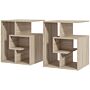 Homcom Side Table, 3 Tier End Table With Open Storage Shelves, Living Room Coffee Table Organiser Unit, Set Of 2, Oak Colour