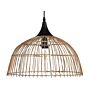 Pendant Lamp Natural Beige Rattan Open Work Shade Black Cord Boho Lightning Hanging Light