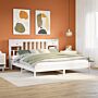 Vidaxl Bookcase Bed Without Mattress White 200x200 Cm Solid Wood Pine