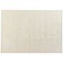 Area Rug Beige Wool 160 X 230 Cm Striped Pattern Solid Colour Modern Minimalistic Living Room Rug