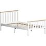 Milan Single Wooden Bed, High Foot, White & Pine