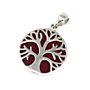 Tree Of Life Silver Pendant 22mm - Coral Effect