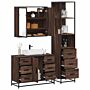 Vidaxl 3 Piece Bathroom Furniture Set Brown Oak Engineered Wood