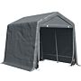 Outsunny Garden Storage Tent, Heavy Duty Bike Shed, Patio Storage Shelter W/ Metal Frame And Double Zipper Doors, 2.8m X 2.4m X 2.4m, Dark Grey