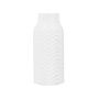 Flower Vase White Stoneware Glossy Ribbed