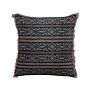 Decorative Cushion Multicolour Cotton 45 X 45 Cm Velvet Flower Motif Fringed Modern Glamour Decor