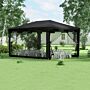 Outsunny 4 X 3 M Party Tent Wedding Gazebo Outdoor Waterproof Pe Canopy Shade With Panel