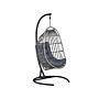 Hanging Chair Pe Rattan Dark Grey Outdoor Indoor Patio With A Stand Modern Swing Chair