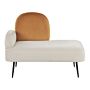 Chaise Lounge White And Orange Velvet Fabric Left Hand Single Chaise Minimalistic Design Beliani