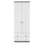 Yarmouth Tall 2 Drawer Wardrobe In White