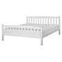 Double Bed Frame White Pine Wood 160 X 200 Cm King Size Slatted