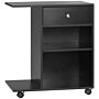 Vinsetto Mobile Printer Stand Rolling Cart Desk Side With Cpu Stand Drawer Adjustable Shelf And Wheels Black