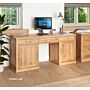 Mobel Oak Large Hidden Office Twin Pedestal Desk