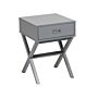 Bedside Table Grey Rectangular Top Storage Drawer Wooden Legs