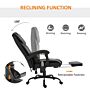 Vinsetto 6-point Pu Leather Massage Racing Chair Electric Padded Recliner Chair Height Angle Adjustable 5 Wheels W/ Remote Footrest Home Office Black