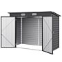 Outsunny 8 X 4ft Galvanised Garden Storage Shed, Metal Outdoor Shed With Double Doors And 2 Vents, Grey