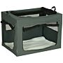 Pawhut Pet Carrier, Portable Cat Carrier, Foldable Dog Bag For Small And Medium Dogs, 79.5 X 57 X 57 Cm, Grey