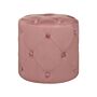 Round Tufted Pink Ottoman Pouffe Quilted Footstool Chesterfield