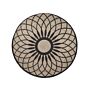 Area Rug Beige Black Round 140 Cm Boho Mandala Print Rustic Jute