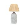 Table Lamp Grey Ceramic 56 Cm Natural Paper Cone Shade