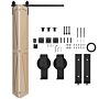 Homcom 4ft/122cm Bi-folding Sliding Barn Door Hardware Track Kit, Heavy Duty Sliding Door Kit For 2 Doors With J Shape Hanger