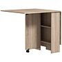 Homcom Folding Dining Table, Drop Leaf Table For Small Spaces With 2-tier Shelves, Small Kitchen Table With Rolling Casters